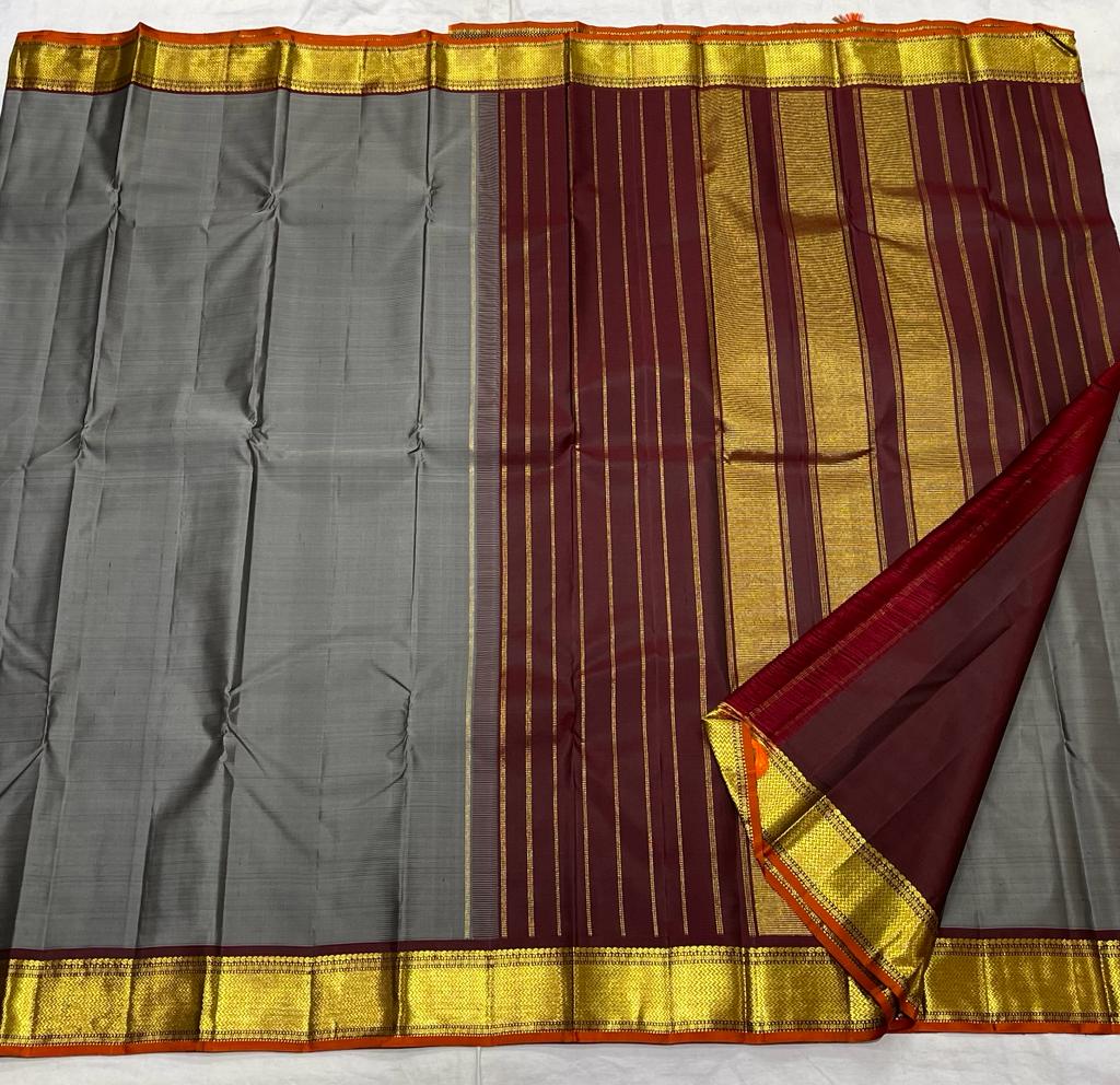 GREY SIMPLE SILK  SAREES