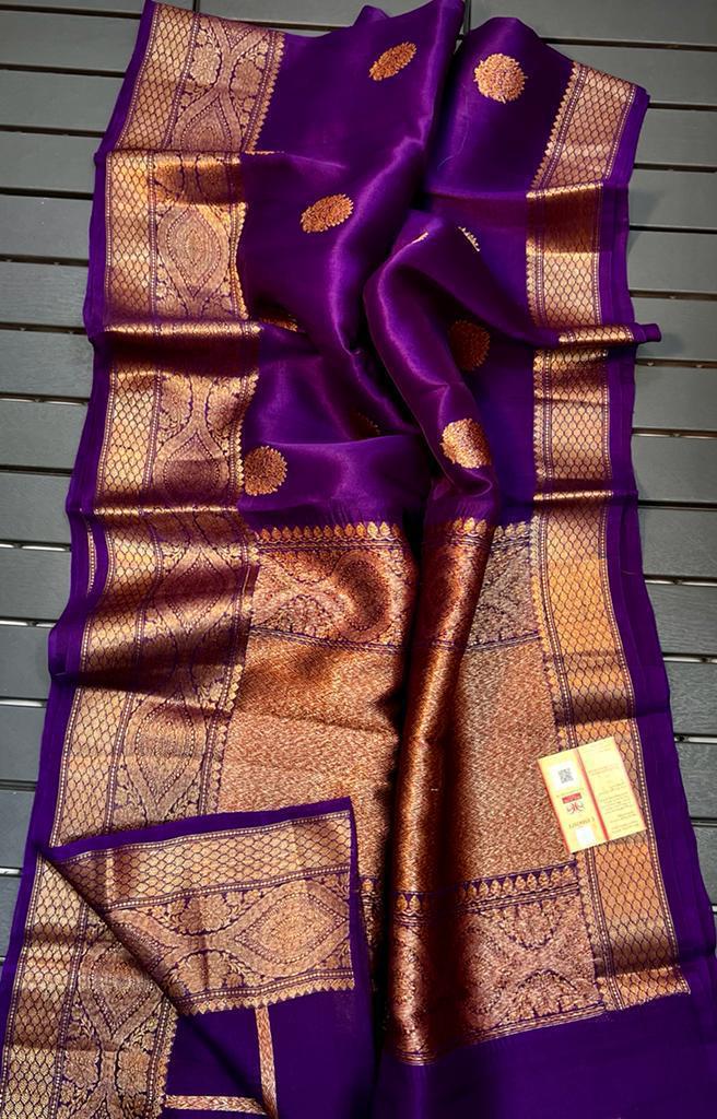 PURPLE KORA ORGANZA SILK