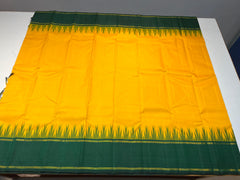 YELLOW/ GREEN KANCHI SILK SAREE