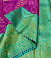 GREEN PINK KANCHI SAREE