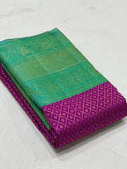 GREEN PINK KANCHI SAREE