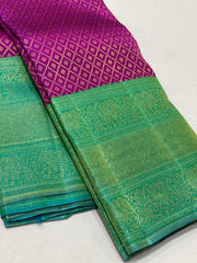 GREEN PINK KANCHI SAREE