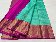 SEE BLUE PINK KANCHI SAREE