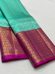 SEE BLUE PINK KANCHI SAREE