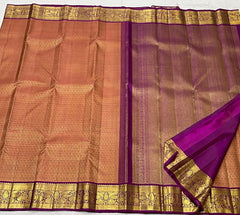 SAPOTA COLOR PURPLE  KANCHI SAREE