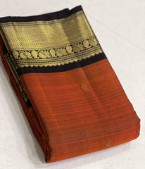 BROWN BLACK  KANCHI SILK SAREE