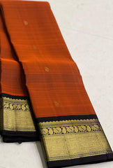 BROWN BLACK  KANCHI SILK SAREE