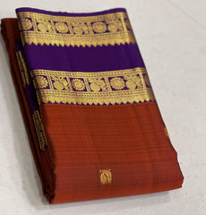 BROWN PURPLE  KANCHI SILK SAREE