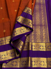 BROWN PURPLE  KANCHI SILK SAREE