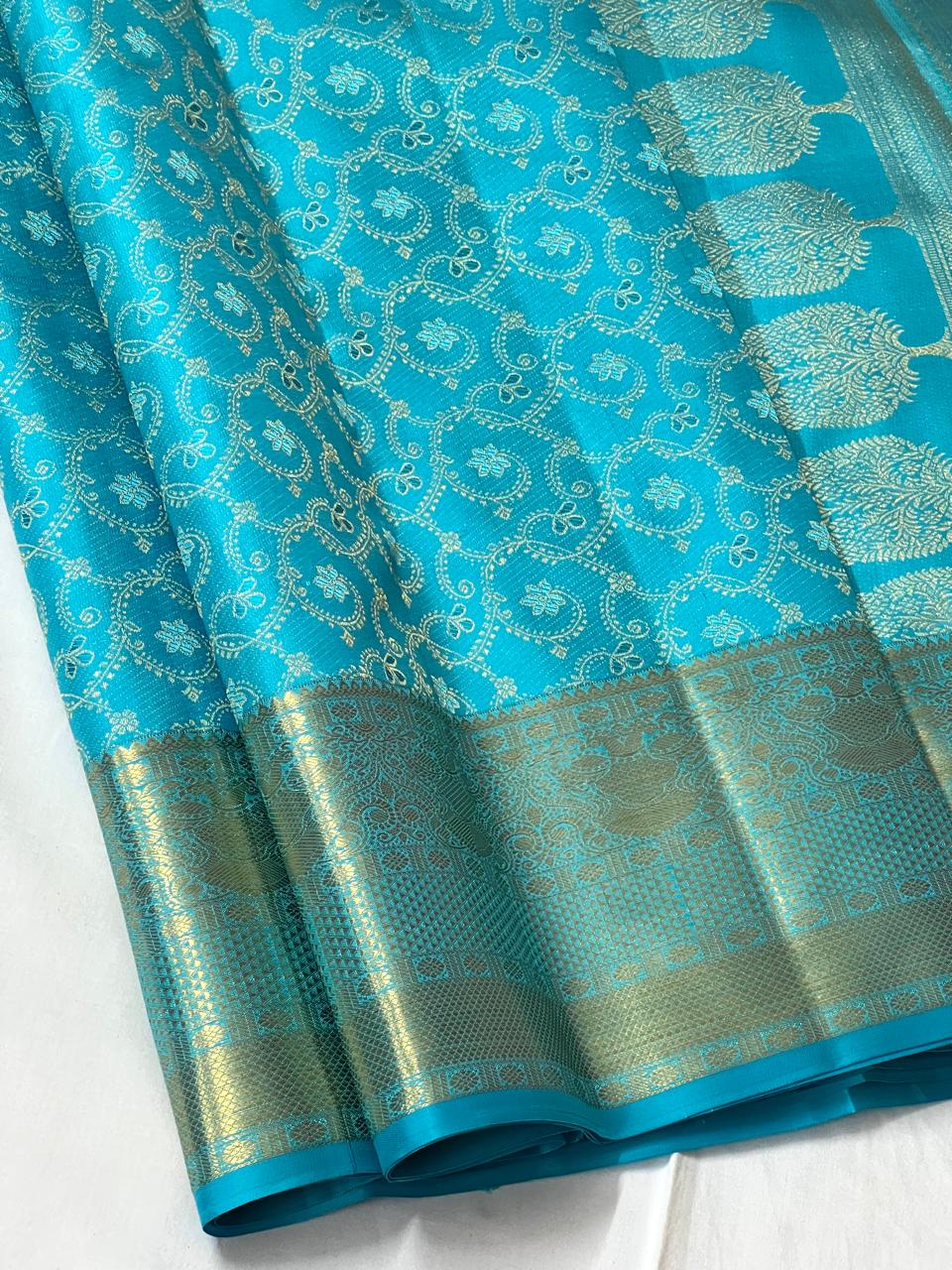 SKY BLUE  KANCHI SAREE