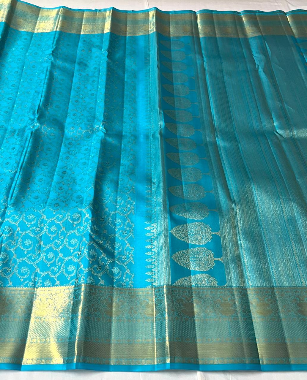 SKY BLUE  KANCHI SAREE