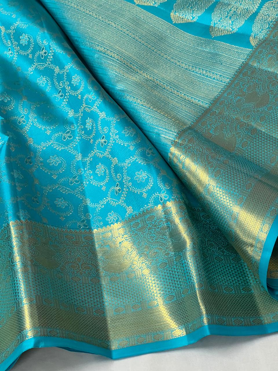 SKY BLUE  KANCHI SAREE