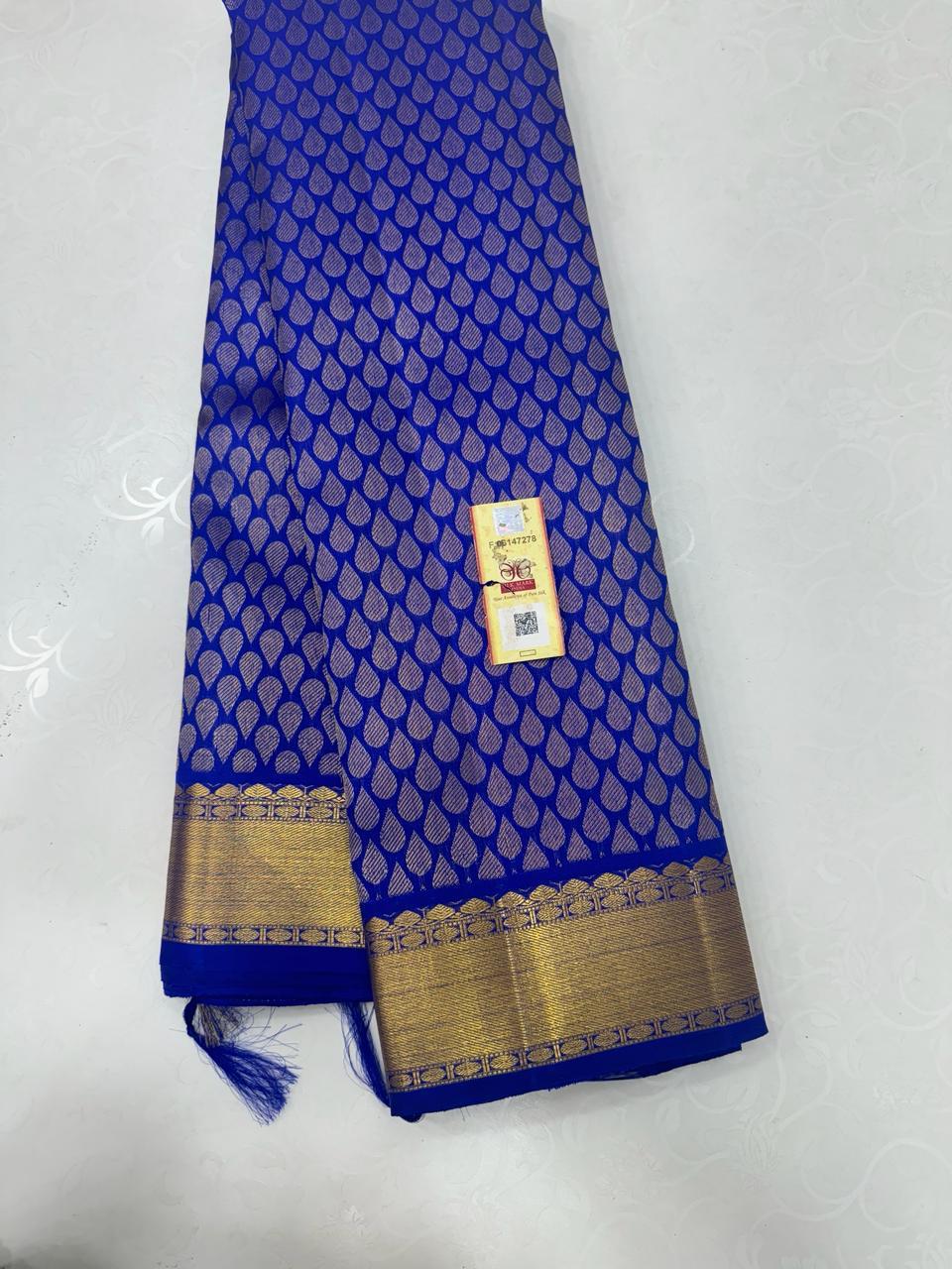 ROYAL BLUE ZARI KANCHI SILK SAREE