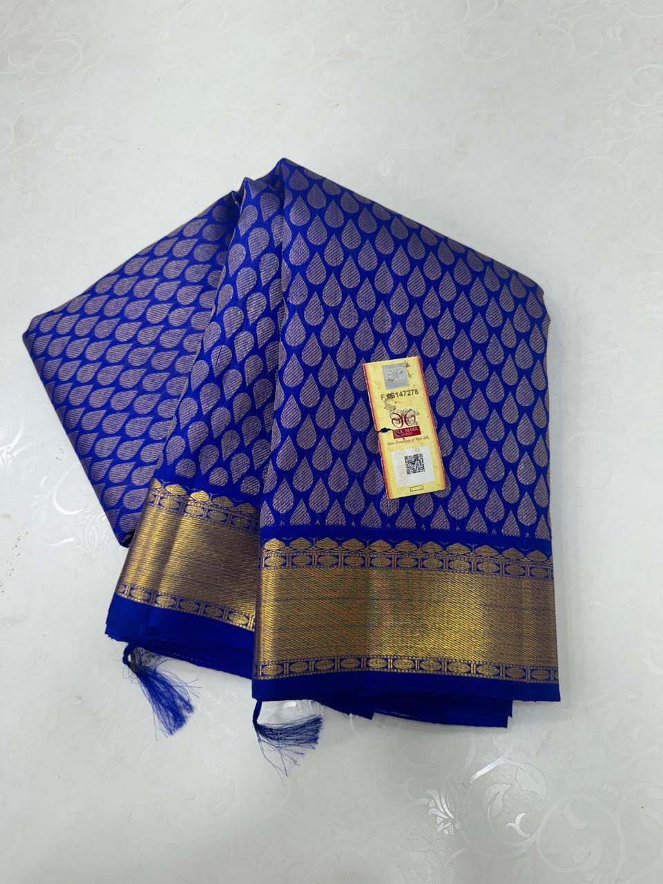 ROYAL BLUE ZARI KANCHI SILK SAREE