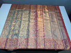 MULTI  COLOUR COMBITION PURE KANCHI SILK SAREE