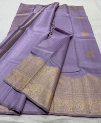 LILAC COLOUR COMBITION PURE KANCHI SILK SAREE