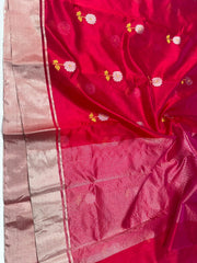 PINKISH RED CHANDERI SAREE