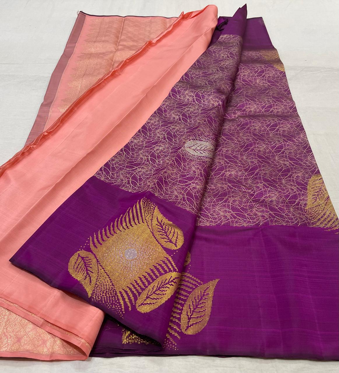 PUPRLE COLOUR  KANCHI SILK SAREE