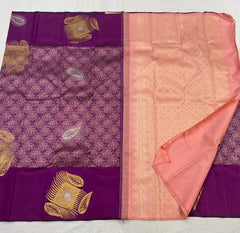 PUPRLE COLOUR  KANCHI SILK SAREE