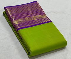 PARROT GREEN / VOILET KANCHI SILK SAREE