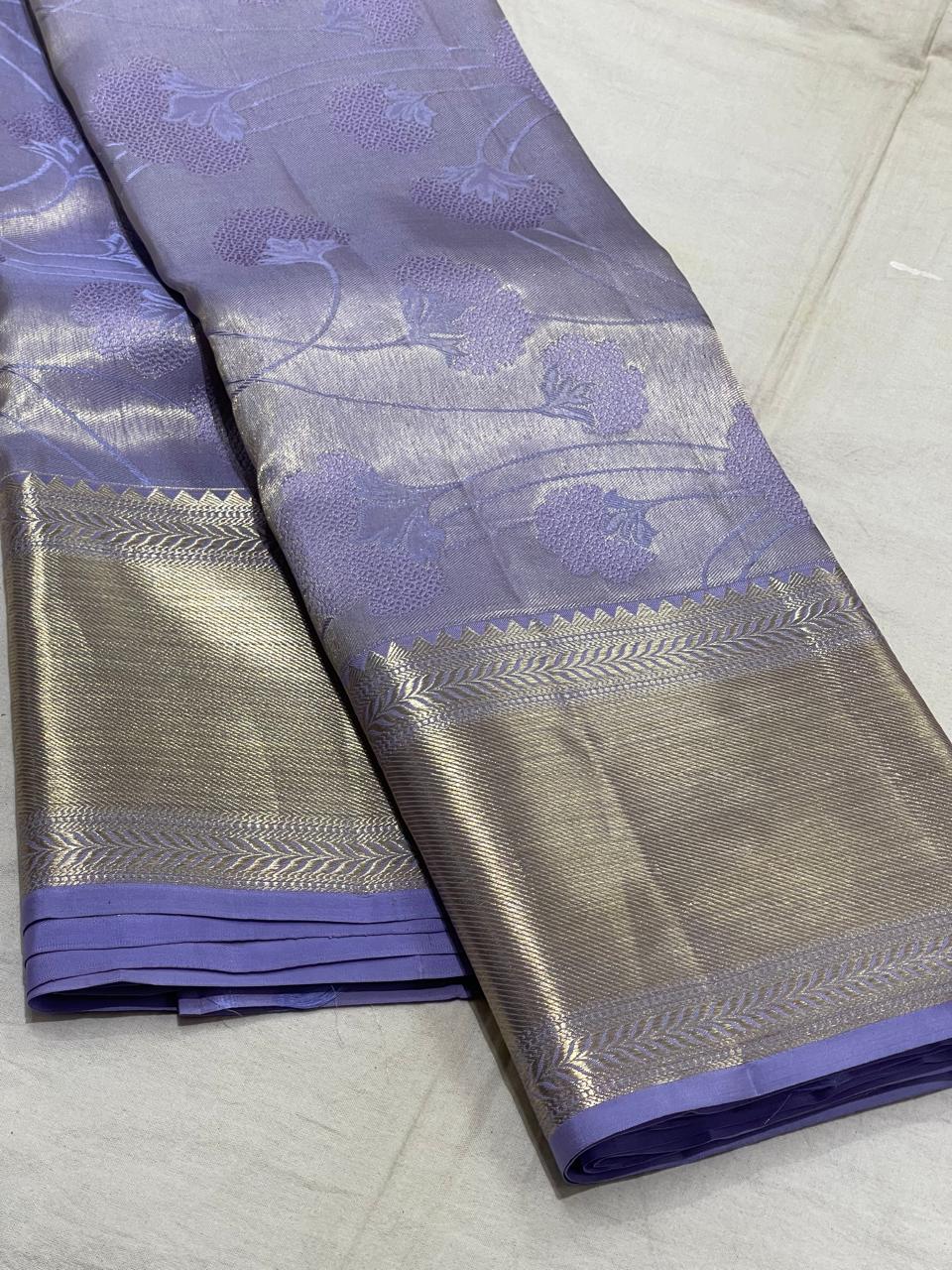 LIGHT LAVENDER COLOUR KANCHI SILK SAREE