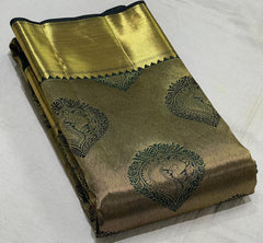 BOTTLE GREEN COLOUR KANCHI SILK SAREE