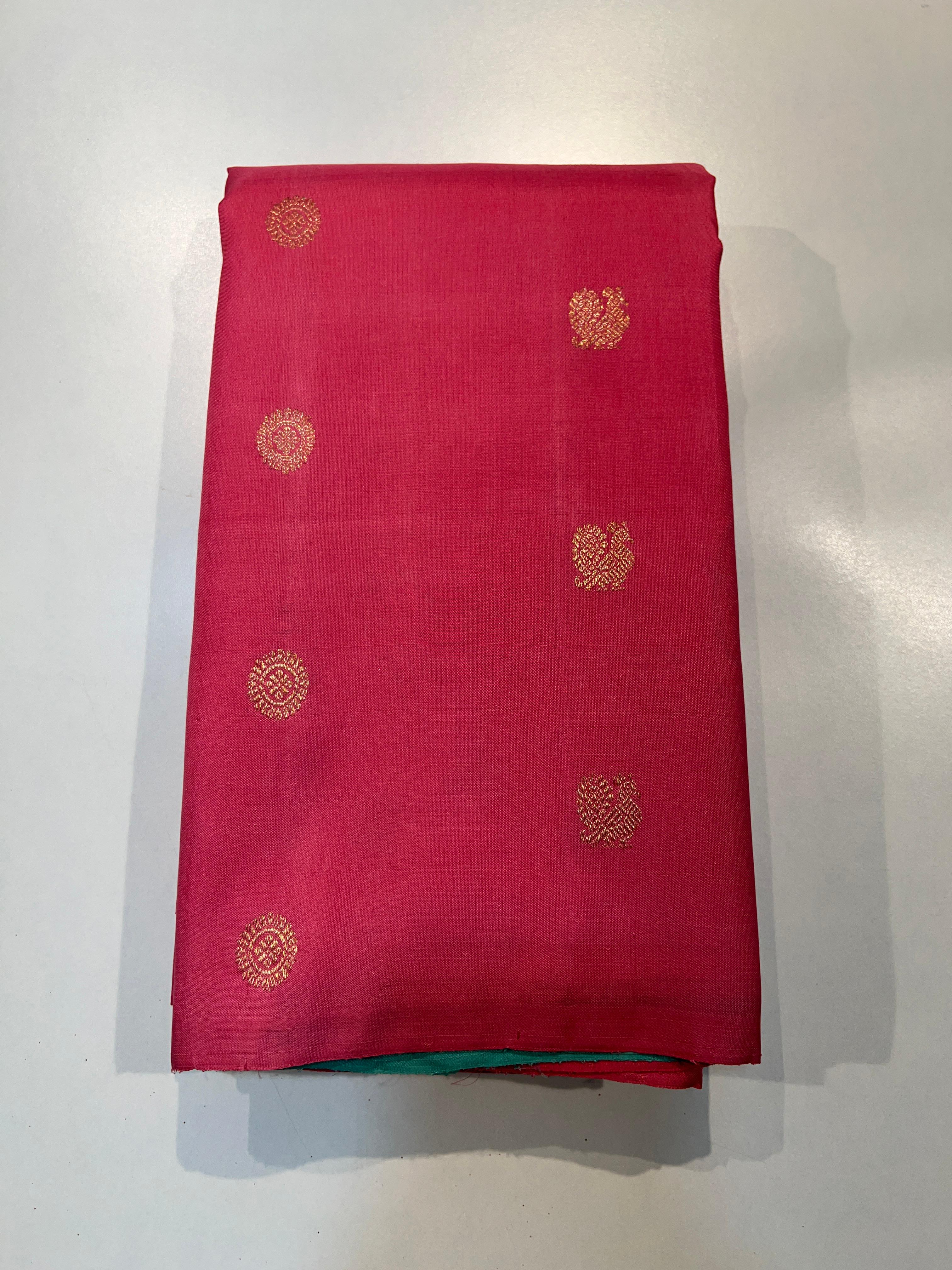 PASTEL PINK/TURQUOISE GREEN KANCHI SILK SAREE