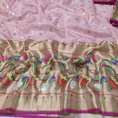 BABY PINK/ PINK GOLD ZARI KOTA SAREE