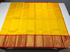 LEMON YELLOW/RED COLOUR  KANCHI SILK SAREE