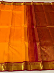 ORANGISH RED/MAROON KANCHI SILK SAREE