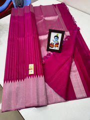 PINK /SILVER ZARI KANCHI SILK SAREE