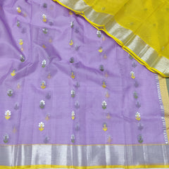 LAVENDER /LEMON YELLOW  ZARI KOTA SAREE