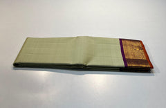 LITE PISTA GREEN/PURPLE COLOUR COMBITION PURE KANCHI SILK SAREE