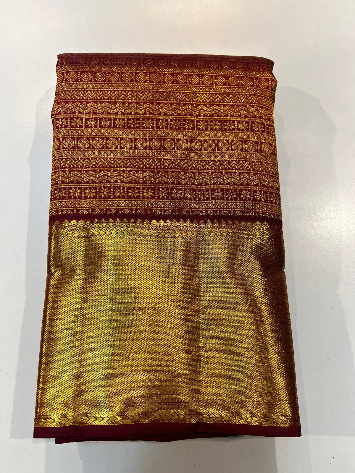 MAROON COLOUR PURE KANCHI SILK SAREE