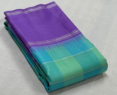 VOILET/LITE BLUE COLOUR COMBITION PURE KANCHI SILK SAREE