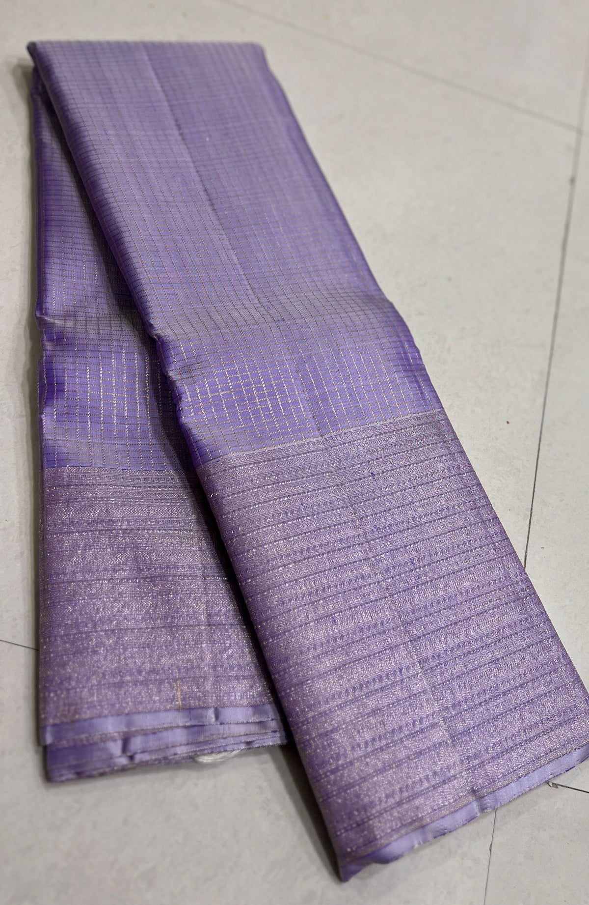 LAVENDER COLOUR COMBITION PURE KANCHI SILK SAREE