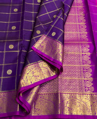 PURPLE/PINK COLOUR COMBITION PURE KANCHI SILK SAREE