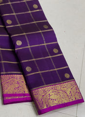 PURPLE/PINK COLOUR COMBITION PURE KANCHI SILK SAREE