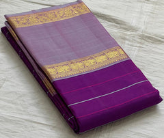 PURPLE COLOUR COMBITION PURE KANCHI SILK SAREE