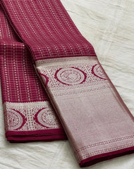 MEGANTA RED COLOUR COMBITION PURE KANCHI SILK SAREE