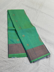 GREEN COLOUR COMBITION PURE KANCHI SILK SAREE