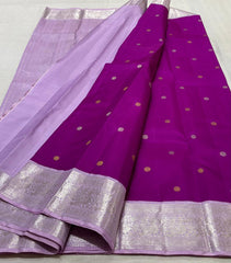 PURPLE/LILAC  COLOUR COMBITION PURE KANCHI SILK SAREE