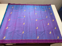 PURPLE COLOUR COMBITION PURE KANCHI SILK SAREE