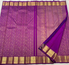 PURPLE COLOUR COMBITION PURE KANCHI SILK SAREE