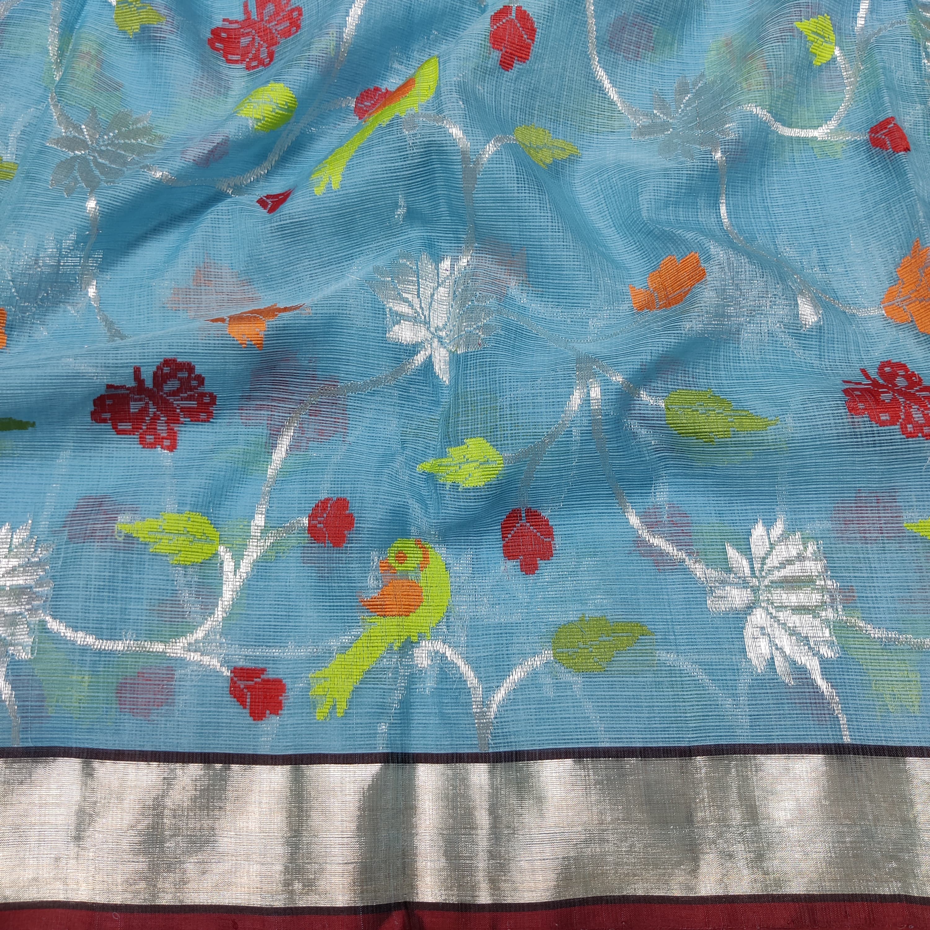 BLUE/RED YELLOW  ZARI KOTA SAREE