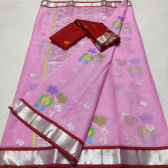 BABY PINK/RED YELLOW  ZARI KOTA SAREE