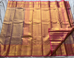 LAVENDER/PINK COLOUR COMBITION PURE KANCHI SILK SAREE