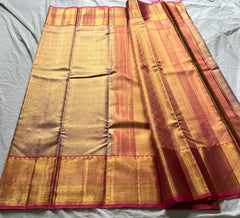 LAVENDER/PINK COLOUR COMBITION PURE KANCHI SILK SAREE