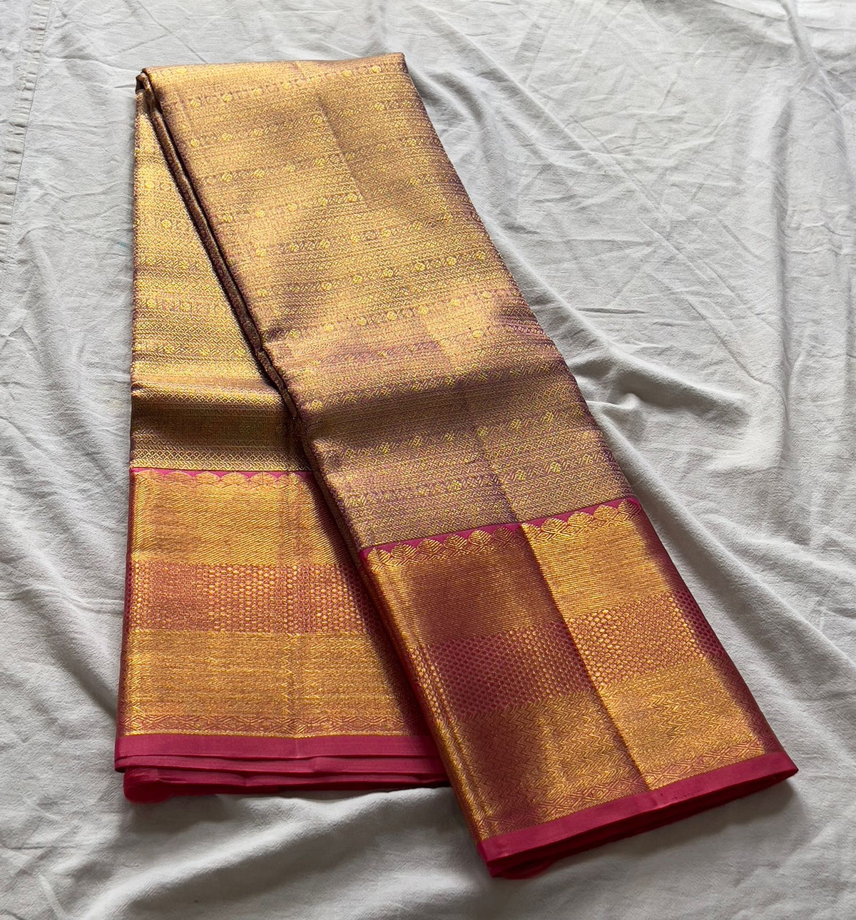 LAVENDER/PINK COLOUR COMBITION PURE KANCHI SILK SAREE