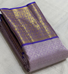 BLUE COLOUR COMBITION PURE KANCHI SILK SAREE